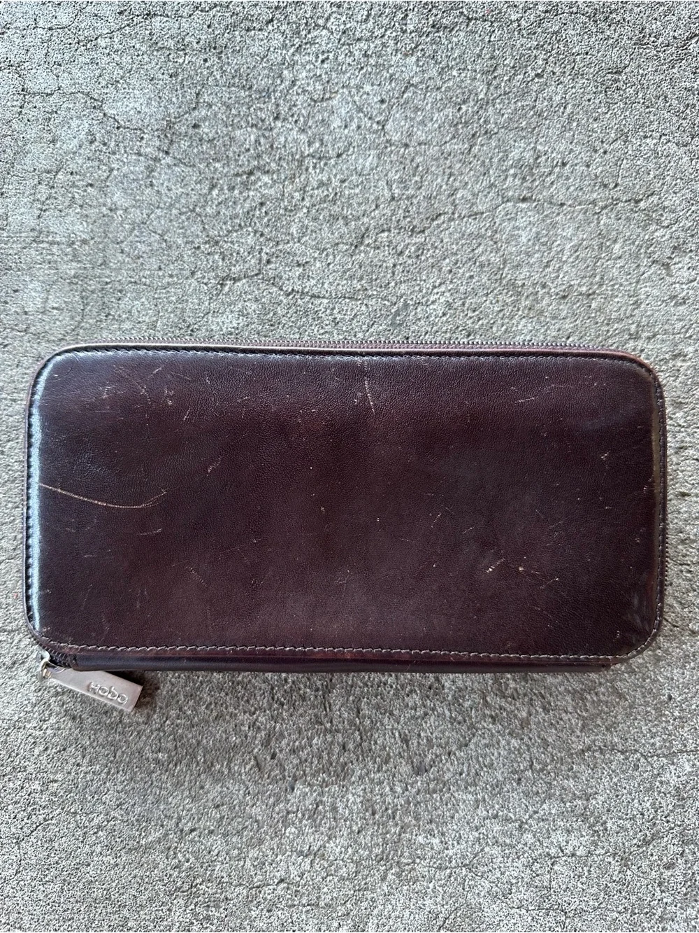 HOBO Brown Leather Zip Around Wallet